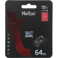 Карта micro-SD 64 GB Netac NT02P500ULT-064G-S P500 Ultra w/o adapter