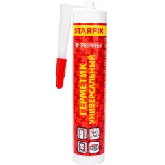 Герметик STARFIX SM-77769 силиконовый, универсальный, прозрачный, 300 мл