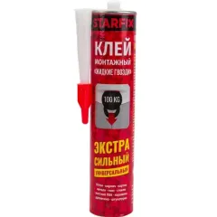 Клей монтажный STARFIX SM-68139-1 "Жидкие гвозди" на каучуковой основе, экстра сильный, 300мл