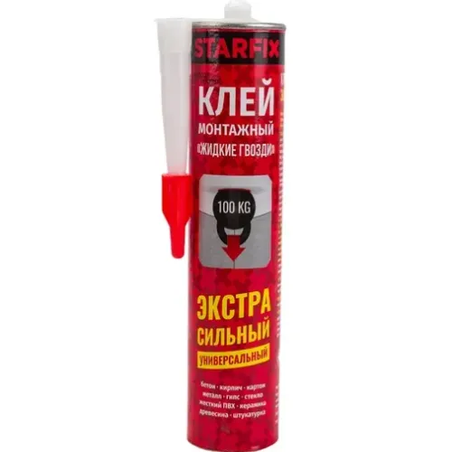 Клей монтажный STARFIX SM-68139-1 "Жидкие гвозди" на каучуковой основе, экстра сильный, 300мл