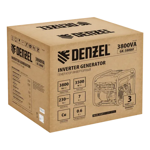 Генератор бензиновый DENZEL GK-3800iF (94708)