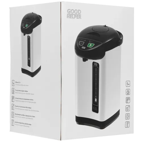 Термопот GOODHELPER TP-50A05, 5 л. серебристый/черный
