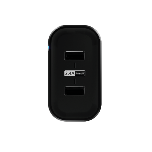 СЗУ OLMIO 2.4A двухпортовое черное (43369)