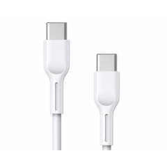 Кабель USB 3.0  Type-C to Type-C 1 м Borasco 3A 60W PD усиленный белый (52606)