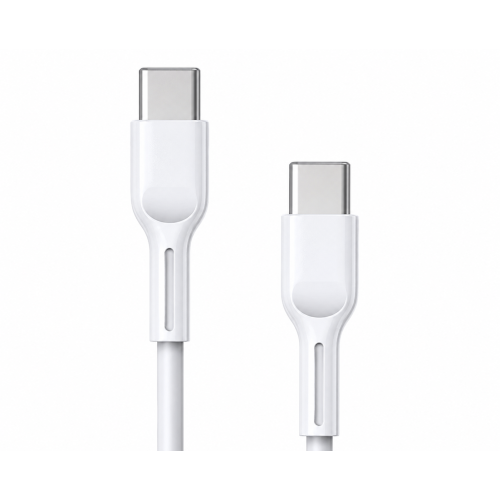 Кабель USB 3.0  Type-C to Type-C 1 м Borasco 3A 60W PD усиленный белый (52606)