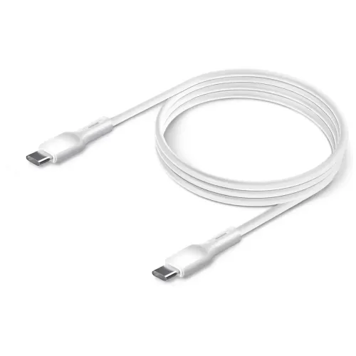 Кабель USB 3.0  Type-C to Type-C 1 м Borasco 3A 65W PD Silicone усиленный белый (52588)