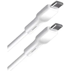 Кабель USB 3.0  Type-C to Type-C 2 м Borasco 3A 65W PD Silicone усиленный белый (52589)