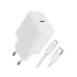 СЗУ WALKER 3А WH-39 25Вт, Type-C, поддержка PD + кабель для Lightning белое
