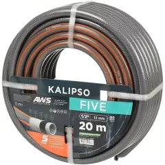 Шланг поливочный KALIPSO Five 1/2" 20 м, 5 слоев, антиторсионный, всесезонный, AGL261220 (486057)