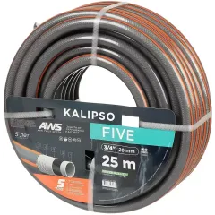 Шланг поливочный KALIPSO Five 3/4" 25 м, 5 слоев, антиторсионный, всесезонный, AGL263425 (486058)