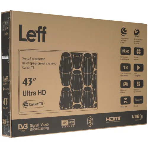 Телевизор 43" LEFF 43U691T SMART TV белый