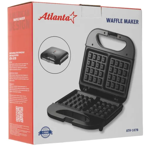 Вафельница ATLANTA ATH-1078 черная