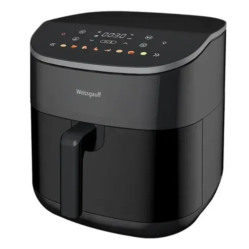 Аэрогриль WEISSGAUFF WAF 901 DS Air Fry Chef, пар, 2 тена, 9 л., черный