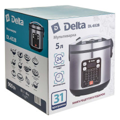 Мультиварка DELTA DL-6528 нерж./черная