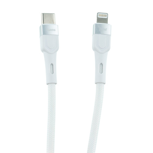 Кабель USB 3.0 Type-C - Lightning 8-pin 1,2 м OLMIO 3A 30W PD BOLT текстильный усиленный белый