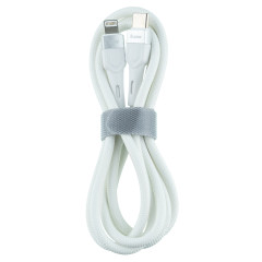 Кабель USB 3.0 Type-C - Lightning 8-pin 1,2 м OLMIO 3A 30W PD BOLT текстильный усиленный белый