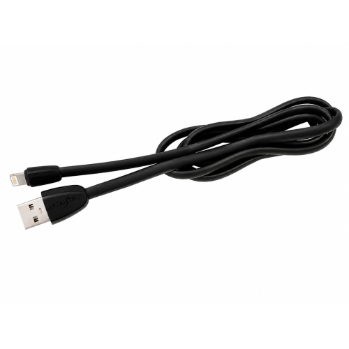 Кабель USB 2.0 A вилка - Lightning 8-pin 1 м Vixion VX-12i PRO плоский силиконовый черный