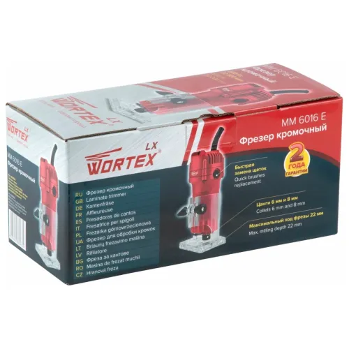 Фрезер электрический WORTEX MM6016 E кромочный (набор)