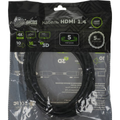 Кабель HDMI - HDMI 5 м Cactus CS-HDMI.1.4-5