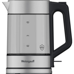 Чайник эл. Weissgauff WK 1720 EcoGlass Inox, нерж./стекло/черный