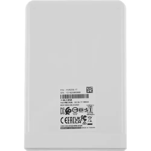 HDD USB 1Tb A-Data USB3.0 HV620S белый (AHV620S-1TU31-CWH)