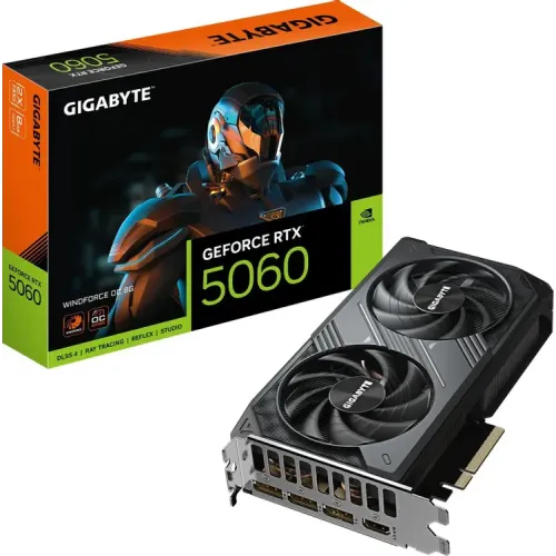 Видеокарта Gigabyte RTX5060 Windforce OC 8GB (GV-N5060WF2OC-8GD) 