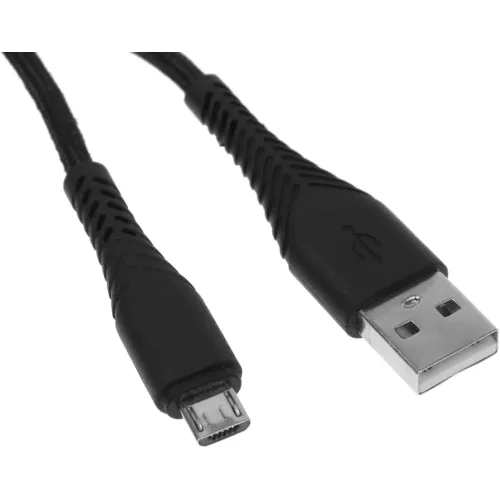 Кабель USB 3.0 A вилка - microUSB 1 м Borasco 3А Fishbone усиленный черный