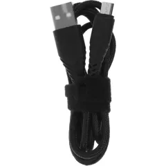Кабель USB 3.0 A вилка - microUSB 1 м Borasco 3А Fishbone усиленный черный
