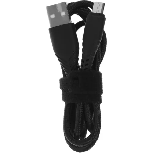Кабель USB 3.0 A вилка - microUSB 1 м Borasco 3А Fishbone усиленный черный