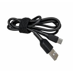 Кабель USB 2.0 A вилка - Type C 1 м Borasco 3А Fishbone силиконовый черный