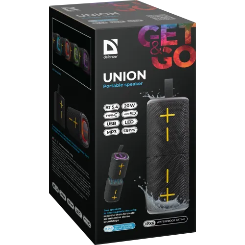 Акустика портативная DEFENDER Union черный