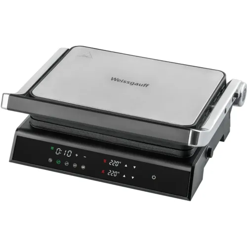Гриль Weissgauff WCG 150 X digital inox, 3 в 1 черный/серый