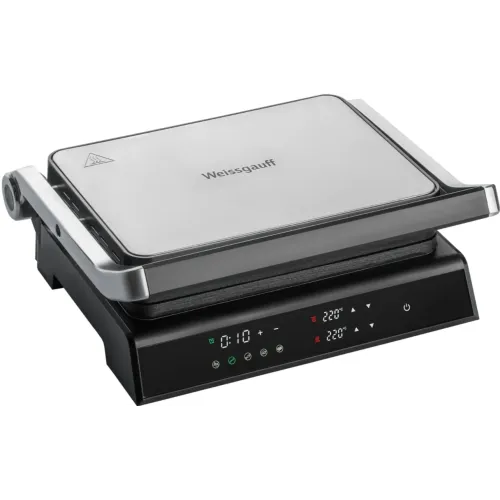 Гриль Weissgauff WCG 150 X digital inox, 3 в 1 черный/серый