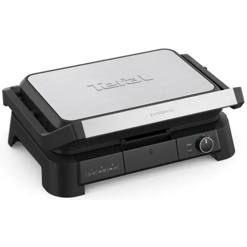 Гриль TEFAL GC520DE0 SuperGrill, 3 в 1, черный/металлик
