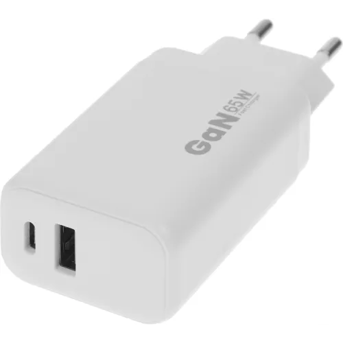 СЗУ Borasco 3.0A 65W Borasco USB QC3.0 + USB-C PD двухпортовое белое