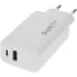 СЗУ Borasco 3.0A 65W Borasco USB QC3.0 + USB-C PD двухпортовое белое