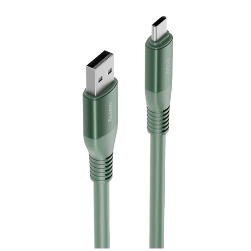 Кабель USB 2.0 A вилка - Type C 1.2 м Olmio 6A 66W PD Shield усиленный темно-зеленый