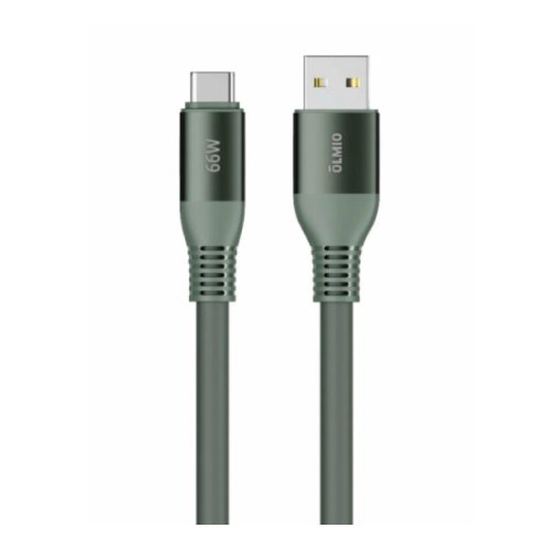 Кабель USB 2.0 A вилка - Type C 1.2 м Olmio 6A 66W PD Shield усиленный темно-зеленый