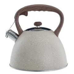 Чайник со свистком ALPENKOK AK-533, беж. гранит/дер.руч, 3 л.