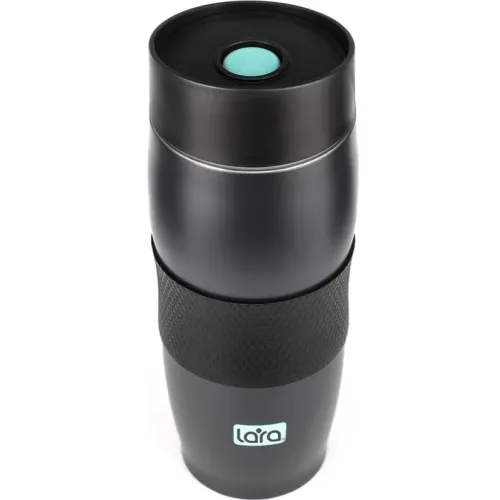 Термокружка LARA LR04-24, двойные стенки, 380 мл, черный