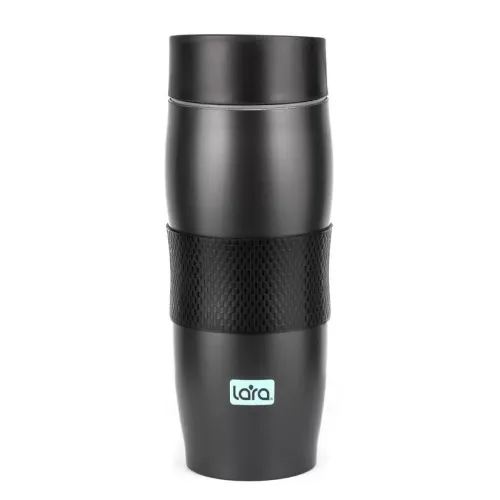Термокружка LARA LR04-24, двойные стенки, 380 мл, черный