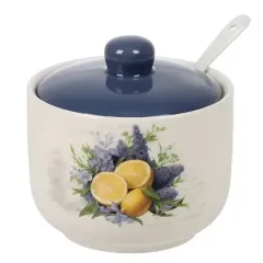 Сахарница доломит Daniks, Лаванда, с ложкой, 500 мл. (498912)
