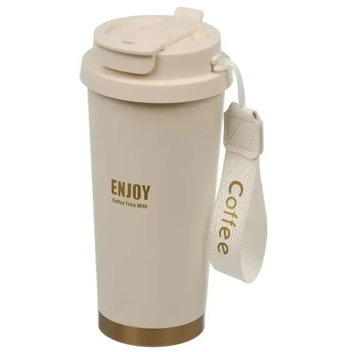 Термокружка СПЕКТР Enjoy, нерж., 500 мл., молочная (Y4-9312)(502242)