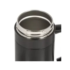 Термокружка DANIKS, нерж./пласт., 400 мл., ручка, черная (XYG-003-black)(459433)