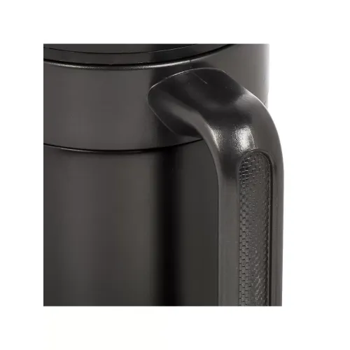 Термокружка DANIKS, нерж./пласт., 400 мл., ручка, черная (XYG-003-black)(459433)
