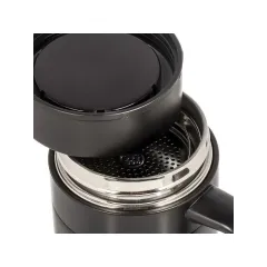 Термокружка DANIKS, нерж./пласт., 400 мл., ручка, черная (XYG-003-black)(459433)