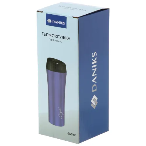 Термокружка DANIKS, нерж./пласт., 450 мл., фиолет (SL-NT015-18-3633)(508182)
