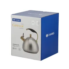 Чайник со свистком Daniks WT-T1054-B Carezza, индукция, нерж./золот., 3 л.(516958)