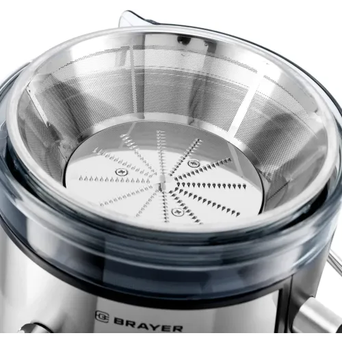 Соковыжималка центробежная BRAYER BR1705, дисплей, стальной/черный