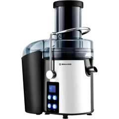 Соковыжималка центробежная BRAYER BR1705, дисплей, стальной/черный